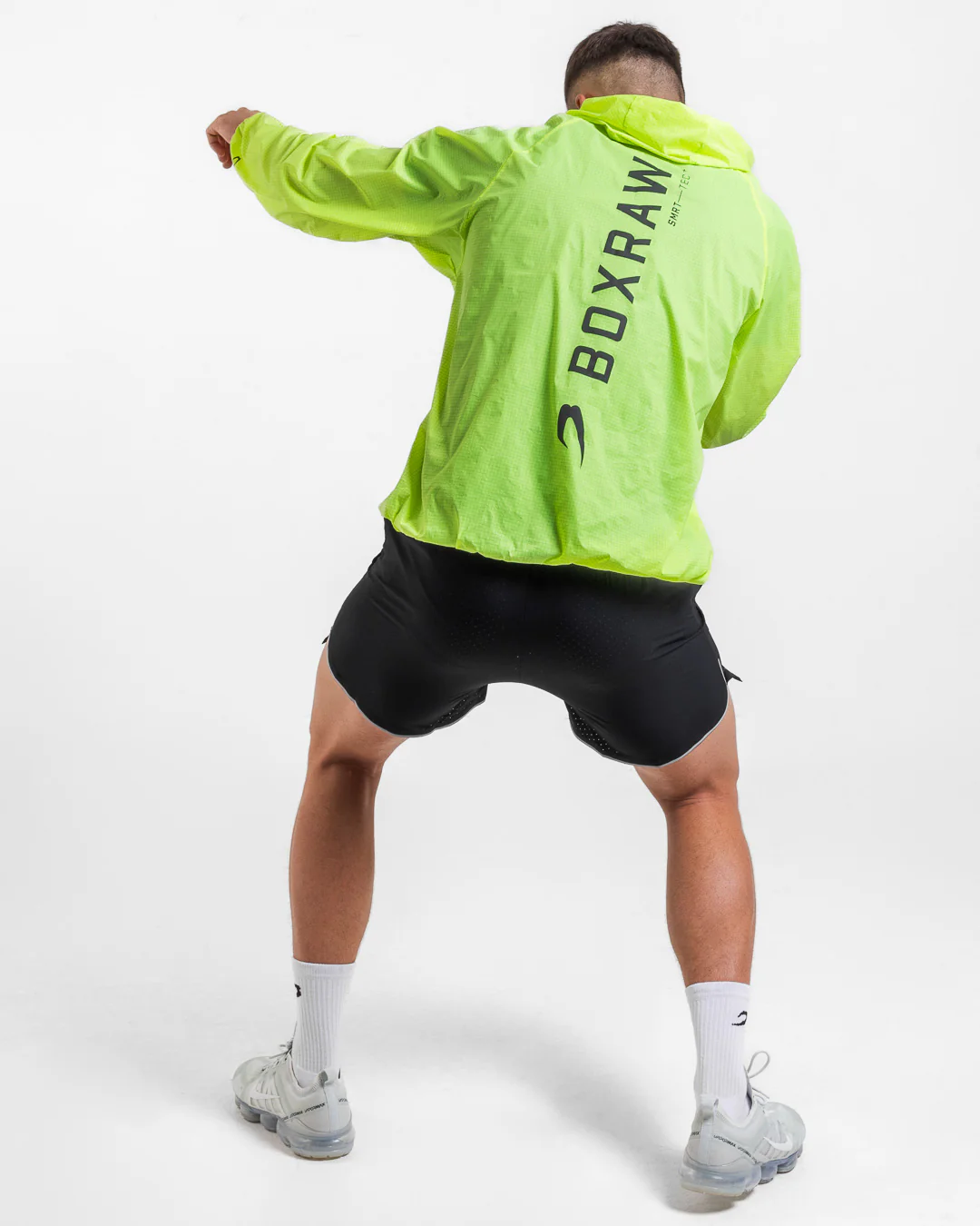 Genaro Oversized Windbreaker Hoodie - Neon Yellow - Image 2
